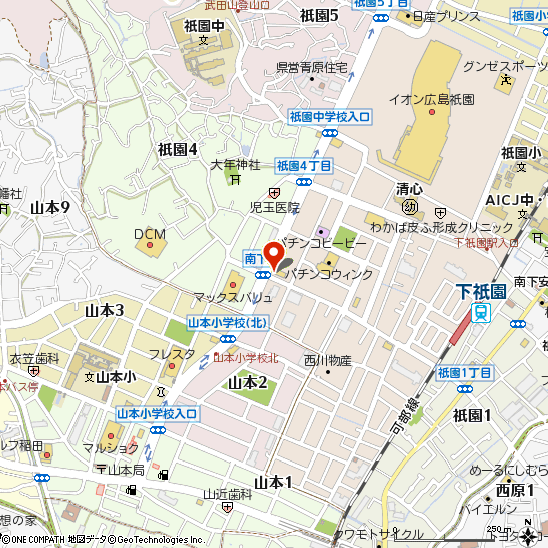 タイヤ館広島祇園付近の地図